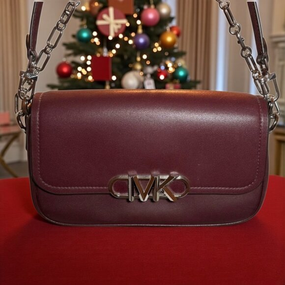Michael Kors Handbags - Michael Kors Parker Convertible Pouchette Shoulder Bag in Merlot NWOT